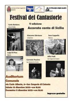 SAN GREGORIO DI CATANIA - IL FESTIVAL DEI CANTASTORIE